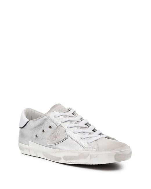 Philippe Model White Side-Logo Patch Sneakers