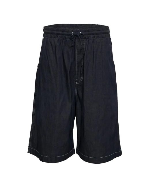Comme des Garçons Blue Contrast-Stitch Drawstring Shorts for men