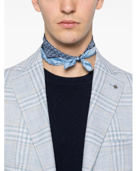 Tagliatore Blue Check Two-Button Blazer for men
