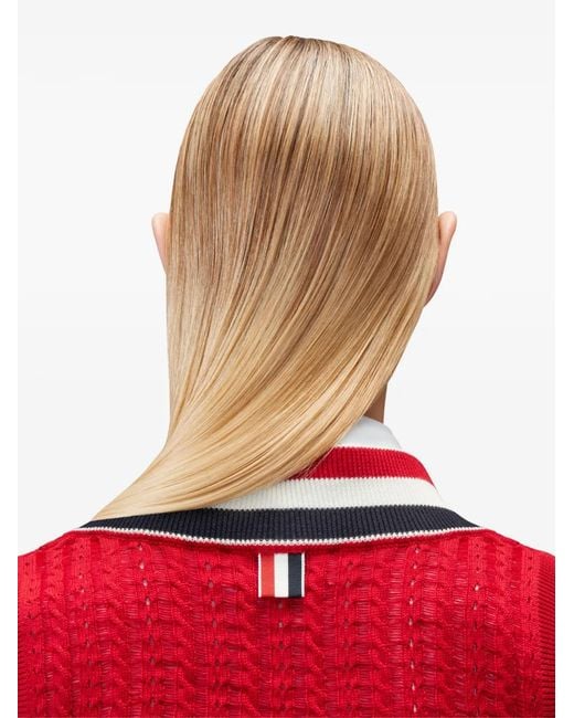 Thom Browne Red Stripe Cable Vest