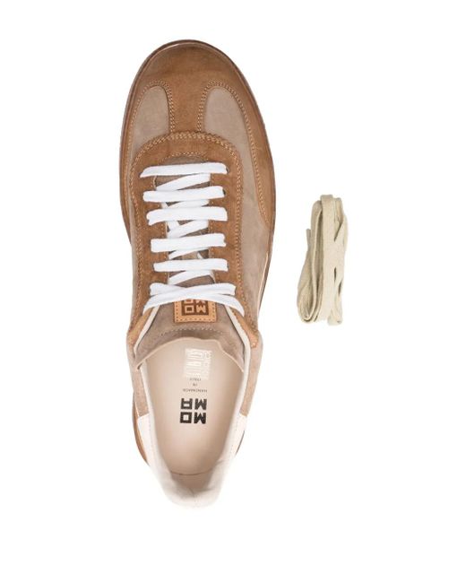 Moma Brown Panelled Suede Sneakers for men