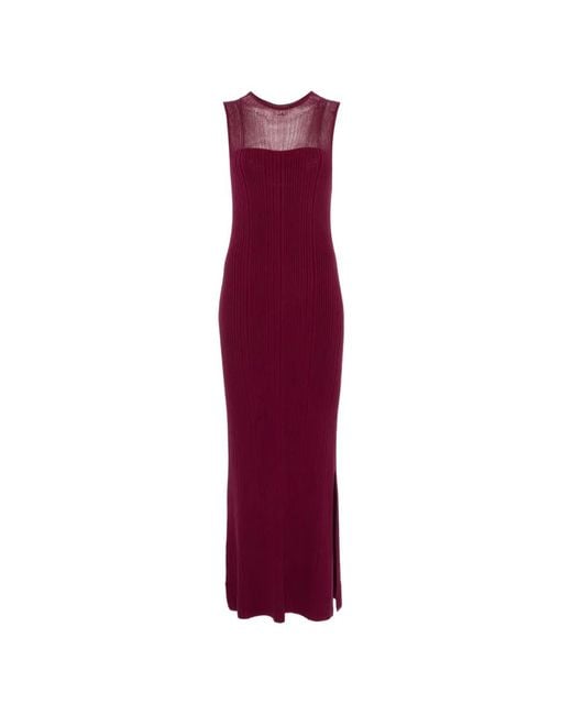 Bompard Purple Ribbed Maxi Dress