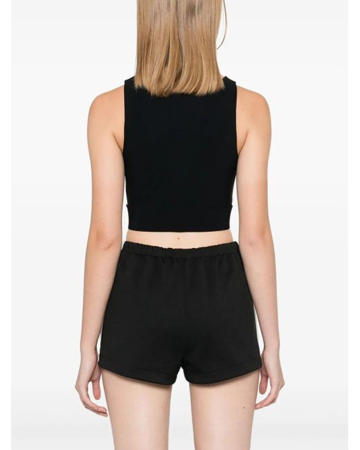Palm Angels Black Logo-Print Top