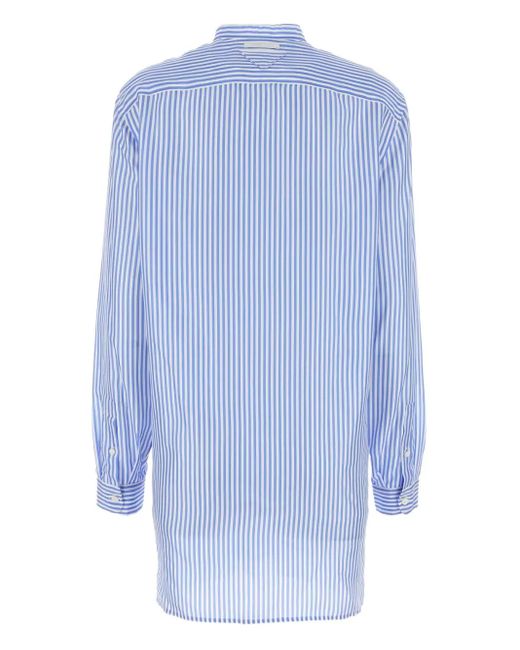 Prada Blue Striped Silk Shirt