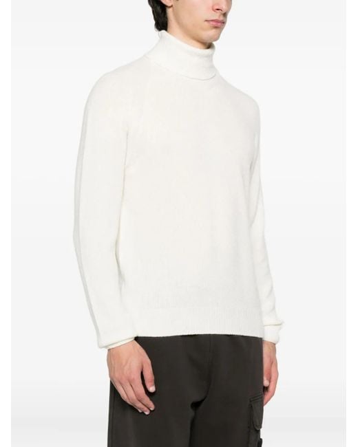 Kiton White Turtleneck Sweater for men