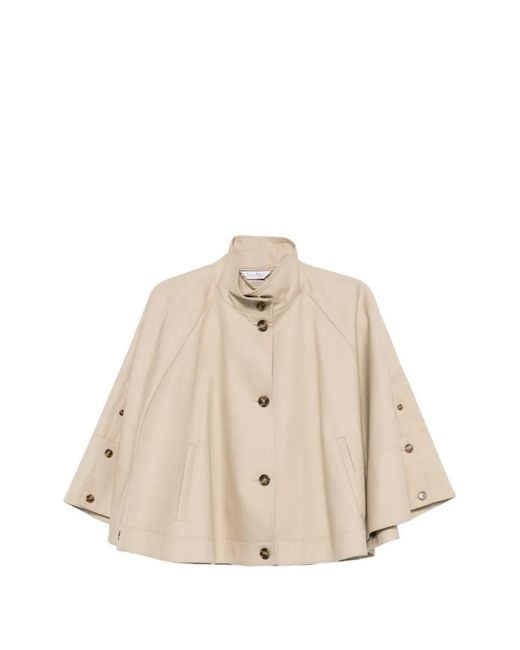 Capa De Gabardina De Algodón Max Mara de color Natural