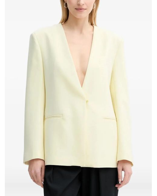 Isabelle Blanche White V-Neck Belted Jacket