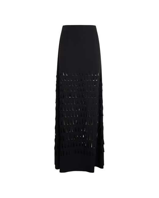 Alberta Ferretti Black Cut-Out Maxi Skirt
