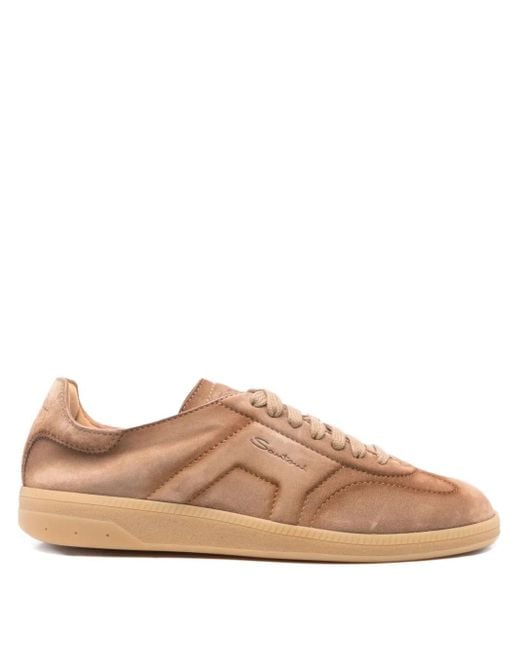 Santoni Brown Suede Sneakers