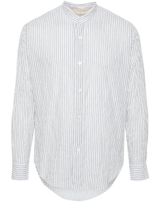 Eleventy White Stripped Longsleeved Shirt for men
