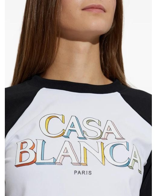 Casablanca Black Logo-Print Long-Sleeve T-Shirt