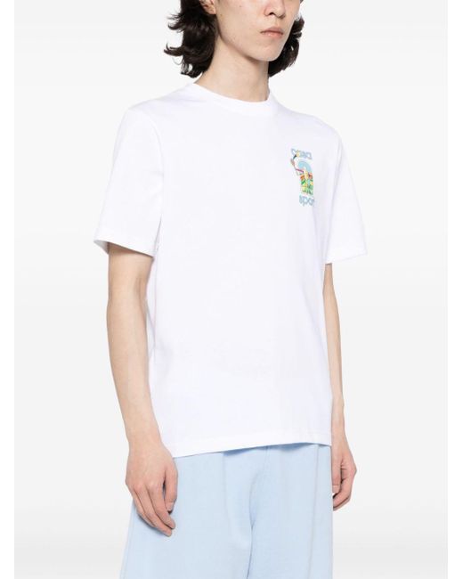 Casablancabrand White Le Jeu-print Cotton T-shirt for men