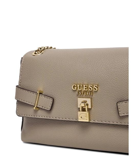 Guess Gray Yesba Padlock-Embellished Satchel Bag