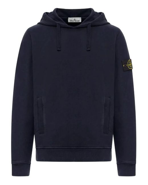 Stone Island Logo Patch Cotton Hoodie – Men’s Pullover, Crew Neck, Sizes M–XXL