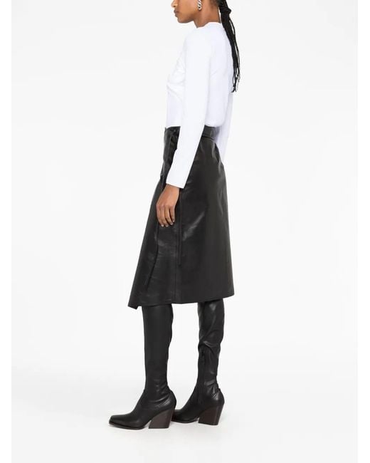 Vetements Black Asymmetric Leather Skirt