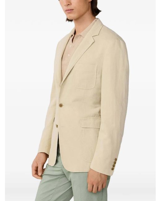 Hackett Natural Patch-Pocket Single-Breasted Blazer for men