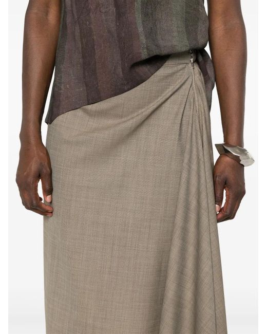 Litkovskaya Gray Asymmetric Midi Skirt