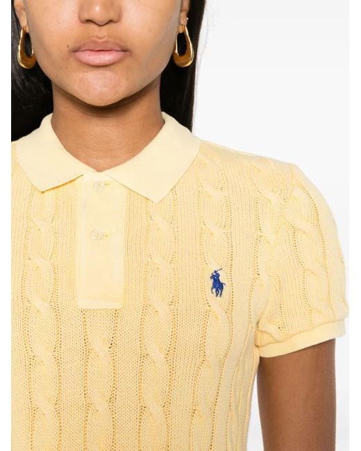 Polo Ralph Lauren Yellow Polo Pony Knitted Polo Shirt
