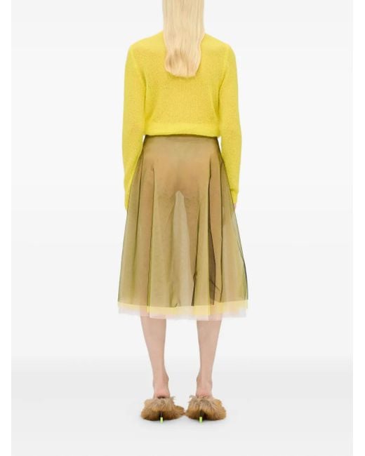 MSGM Green Tüllrock im Layering-Look