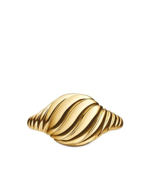 David Yurman Metallic 18Kt Mini Cable Gelbgoldring