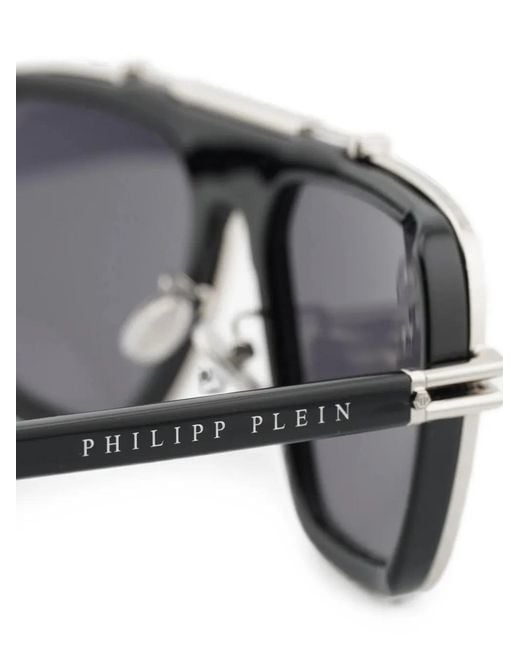 Philipp Plein Gray Icon Logo-Detail Sunglasses for men