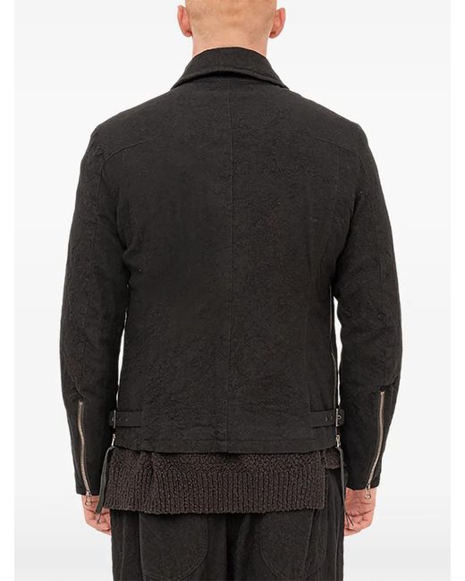 The Viridi-anne Black Zip-Up Jacket for men