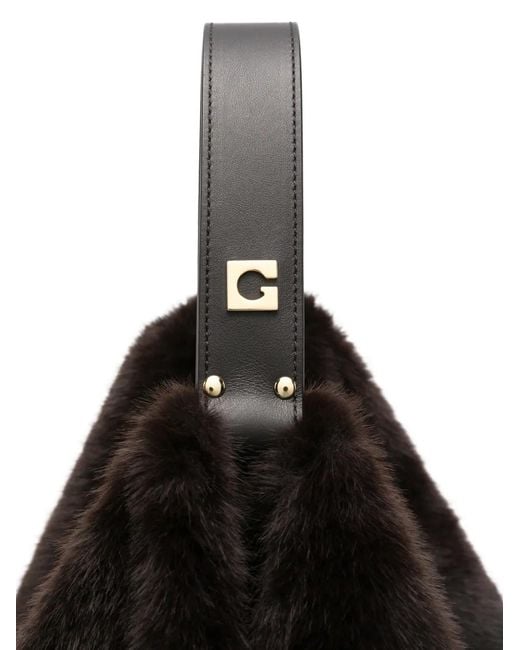 Gherardini Black Faux-Fur Shoulder Bag