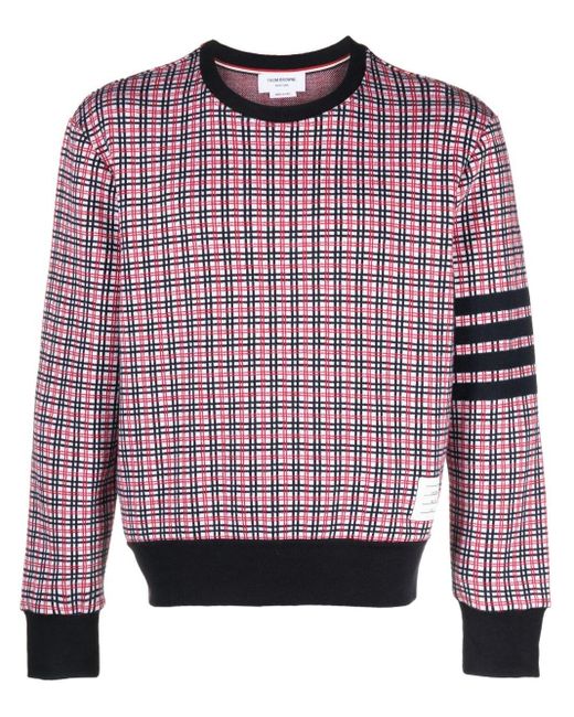 Thom Browne Sweatshirt aus Karo-Jacquard in Pink für Herren