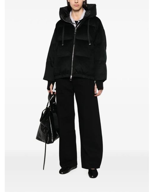 DUNO Black Quilted Hooded Jacket