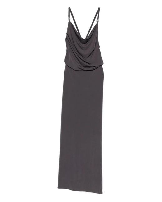 Coperni Brown Draped Gown Dress