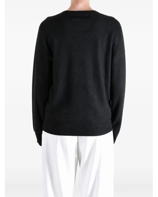 Frenckenberger Black Crew-Neck Ribbed-Trim Sweater