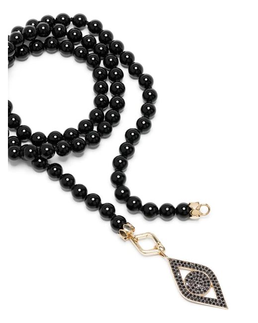 Sydney Evan Black Evil Eye Beaded Necklace for men