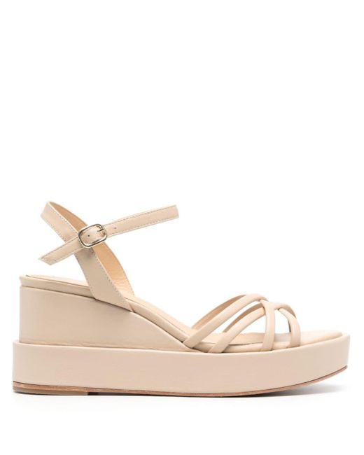 Paloma Barceló Nazaria 75mm Wedge Sandals in het Natural
