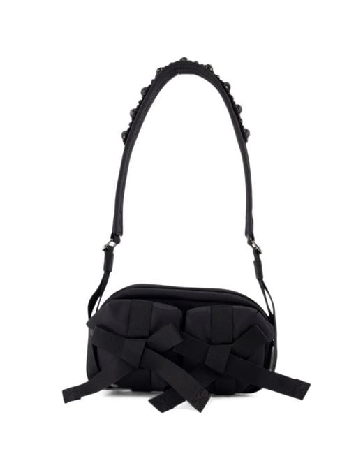 Simone Rocha Black Bow-Detail Shoulder Bag
