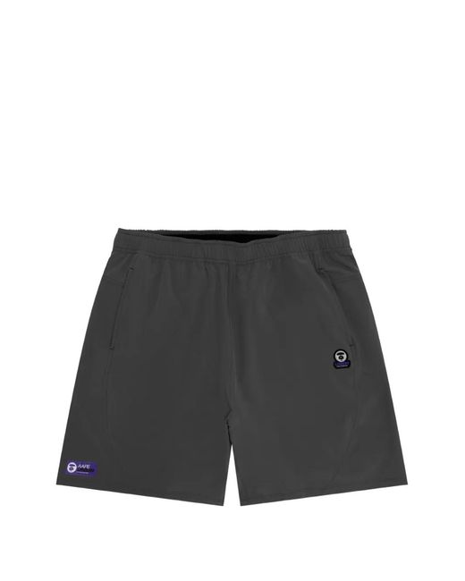 Aape By A Bathing Ape Black Logo-Print Shorts for men