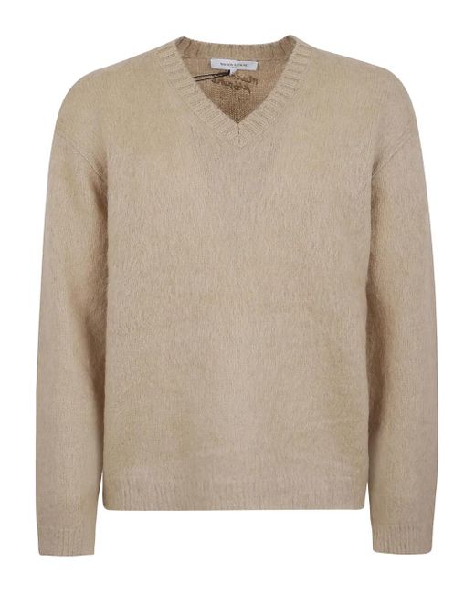 Maison Kitsuné Natural V-Neck Wool Sweater for men