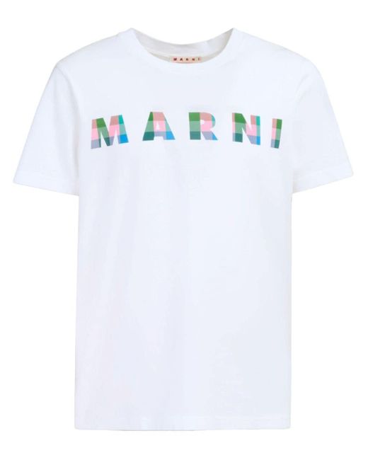 Marni T-Shirt mit Vichy-Logo in White für Herren