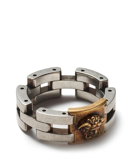 Versace Metallic Medusa Link Ring