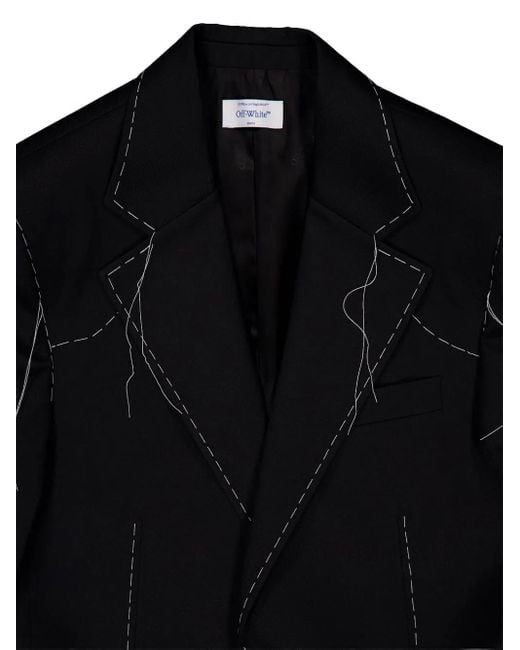 Off-White c/o Virgil Abloh Black Stitch Single-Breasted Blazer for men