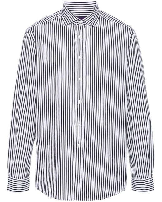 Ralph Lauren Purple Label Blue Striped Cotton Shirt for men