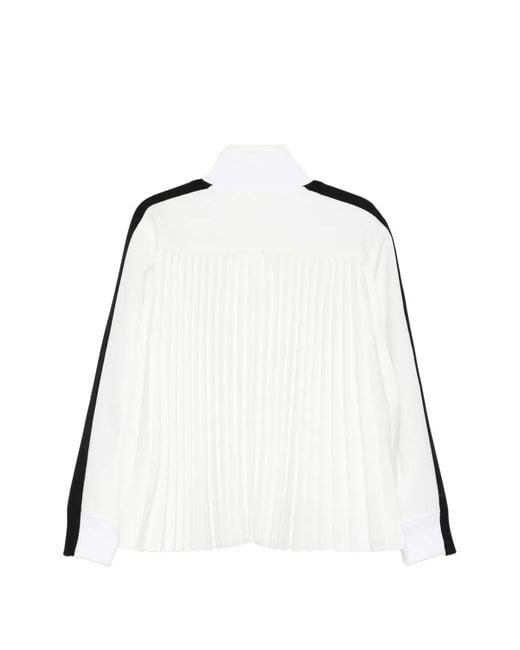 Sacai White Stripe Pleated Jacket
