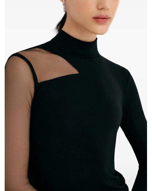 MARCELLA Black Ysabel Mock-Neck Top