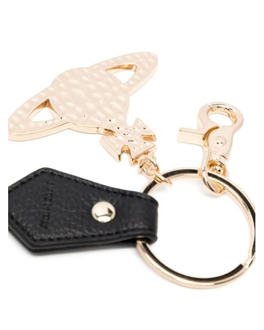 Vivienne Westwood White Hammered Orb Keyring