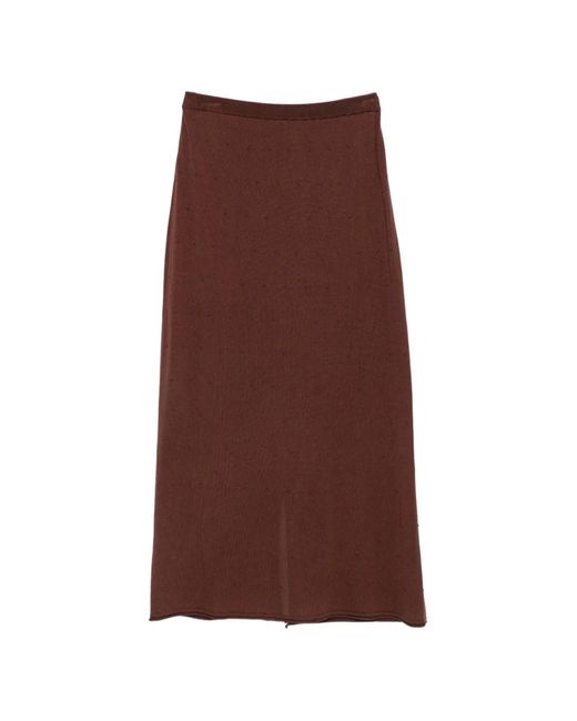 Viktoria Chan Brown Kalida Dot-Texture Maxi Skirt