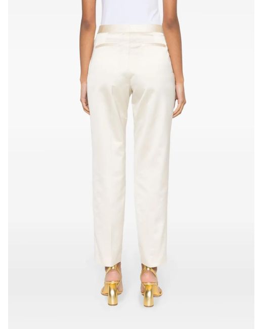 Fabiana Filippi Natural Tailored Satin Trousers