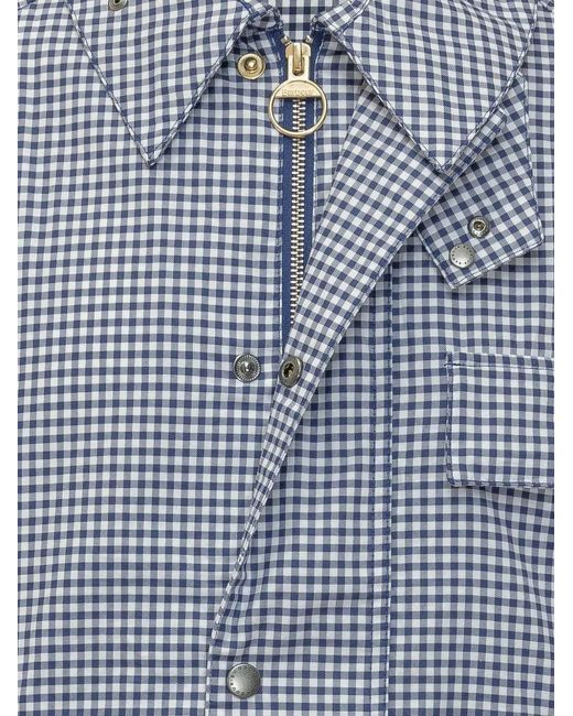 Barbour Blue X Paul Smith Gingham-Pattern Shirt Jacket for men