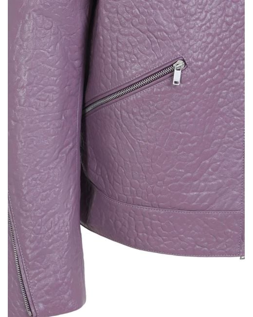 Jil Sander Lederjacke mit Reißverschluss in Purple für Herren