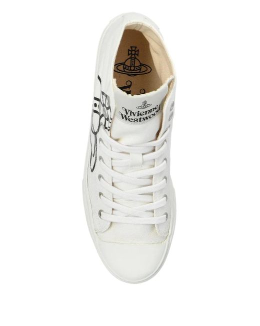 Vivienne Westwood White Orb-Logo High-Top Pumps
