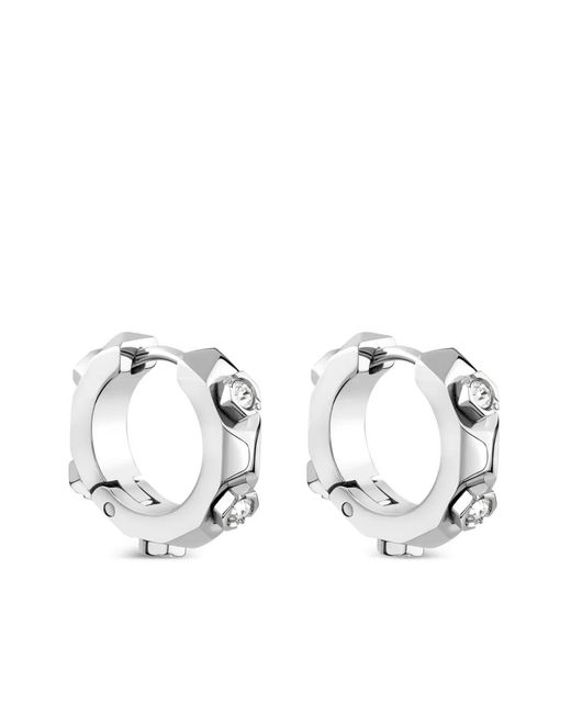 Philipp Plein White Stainless-Steel Earrings