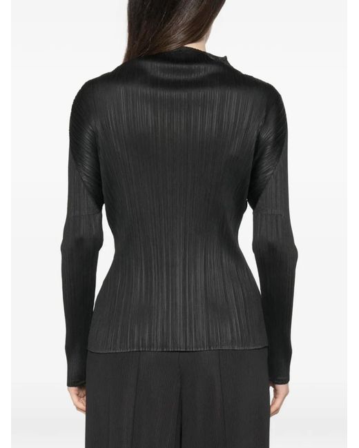 Pleats Please Issey Miyake Black Pleated T-Shirt